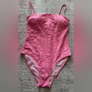 Boden NWT Vibrant Pink Textured One-Piece Swimsuit - Size 8